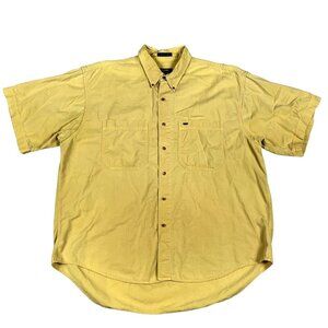 Colours by Alexander Julian Mustard Yellow Button Down Short Sleeve Shirt Size X